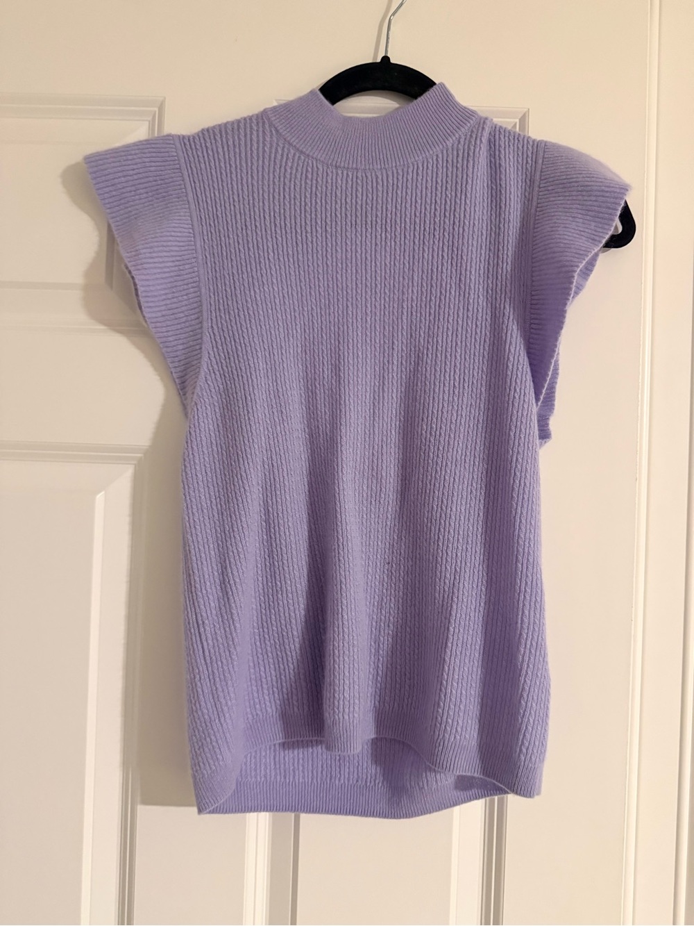Maeve Lavender Knit Sleeveless Mock Neck Sweater